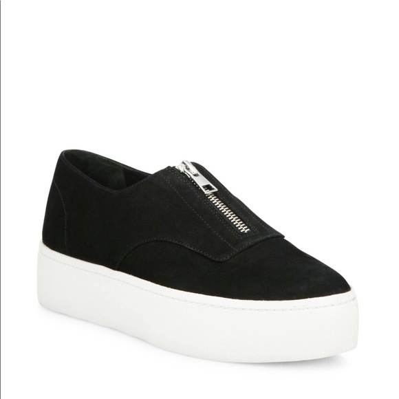 Vince Shoes - Vince black zip suede platform sneakers